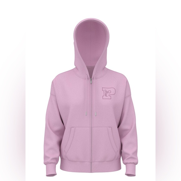 PINK IVY FLEECE CAMPUS FULL ZIP HOODIE - Picture 2 of 3